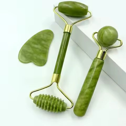 Natural Jade Roller & Gua Sha – Face